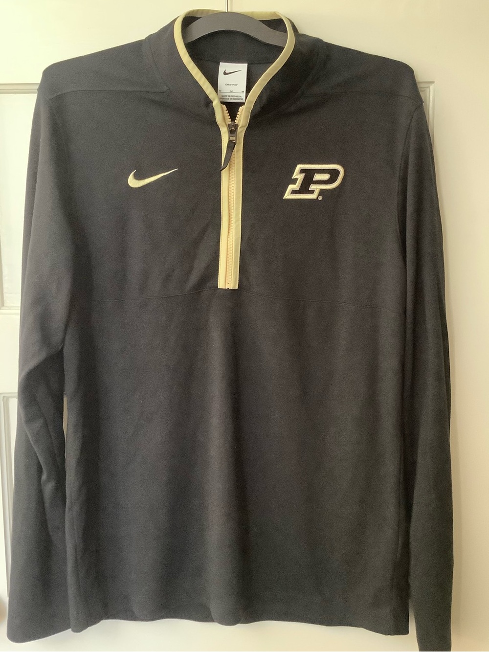 Purdue Boilermakers Black Nike Training Quarter Zip Pullover, Men’s M